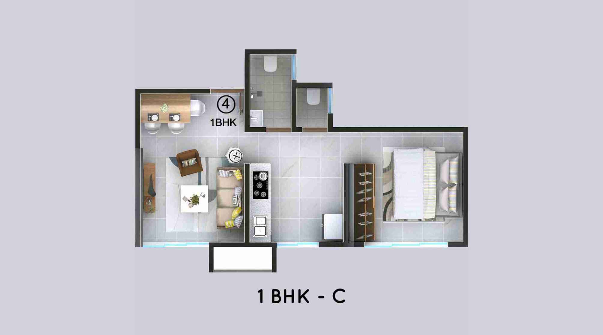 Windson-Heights-Floor-Plan-1-BHK-C