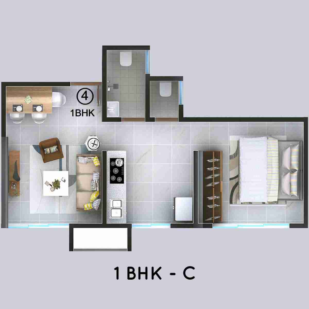 Windson-Heights-Floor-Plan-1-BHK-C